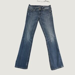 Miss Me Bootcut Jeans Womens 30 Blue Wing Embroidered Sequin Low Rise Western